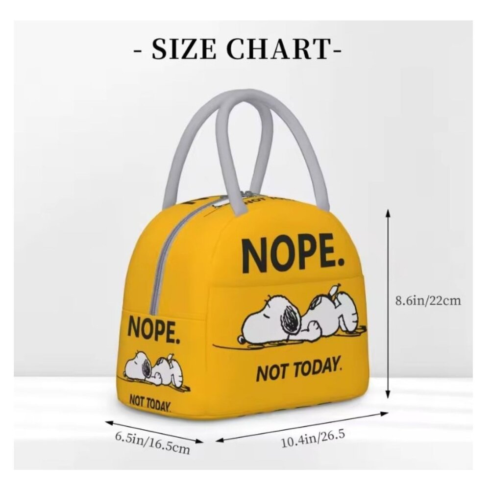 Snoopy Insulated Lunch Bag Peanuts Reusable Zipper Tote - Blue - Picture 2 of 5
